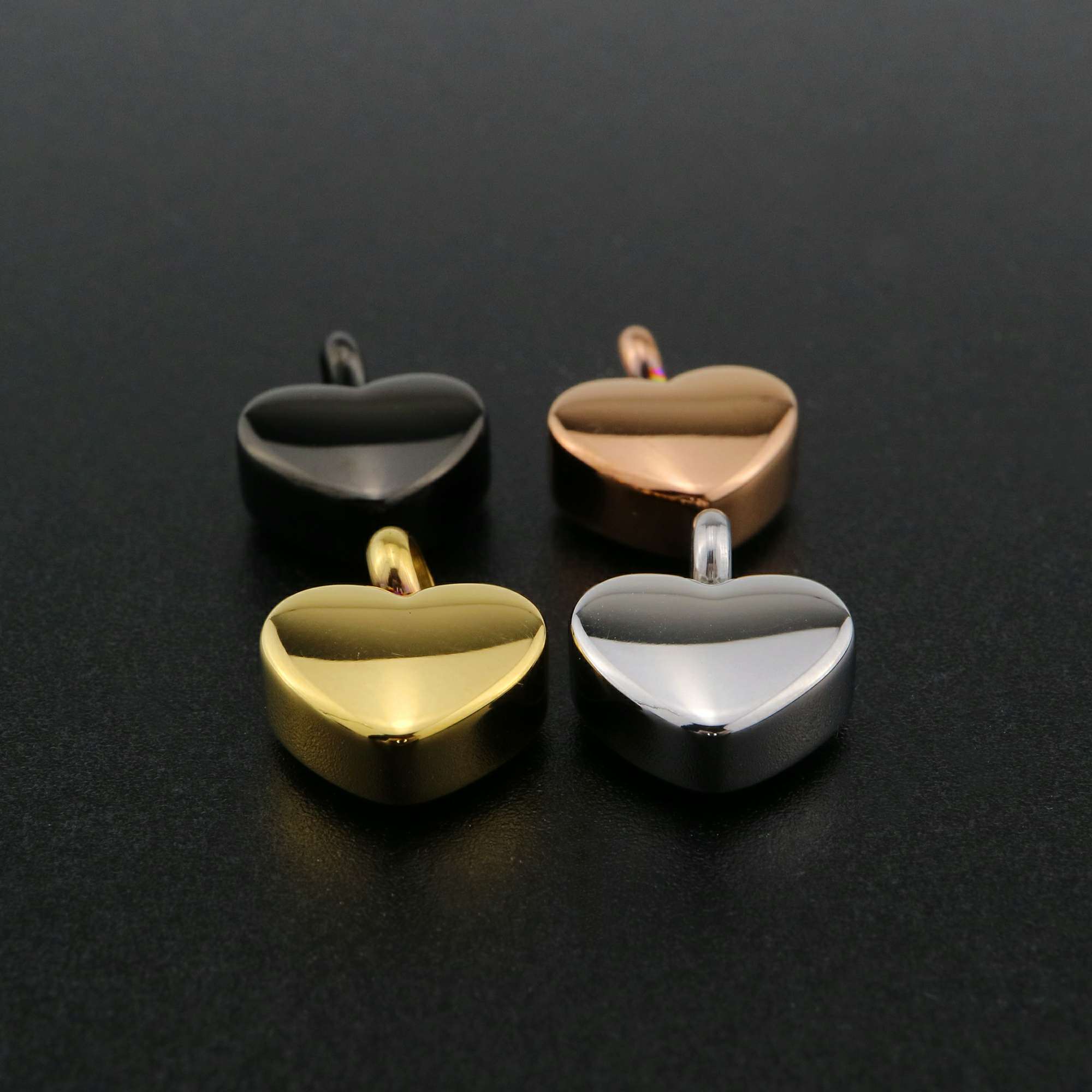 1Pcs 12x15MM Silver Rose Gold Black Plated Tiny Heart Stainless Steel Ash Canister Cremation Urn Wish Vial Pendant Prayer Purfume Box 1130006 - Click Image to Close